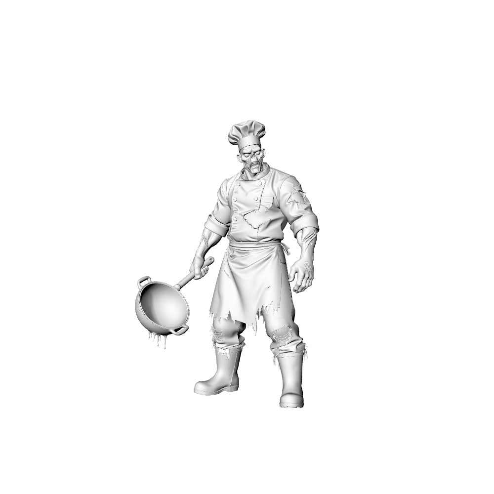 Detail view of MRY-SFW LYGR316 3D Printed Cruise Ship Crew Zombies Set - Captain Sailor Chef Waiter Lifeguard Miniature Model Kit Model