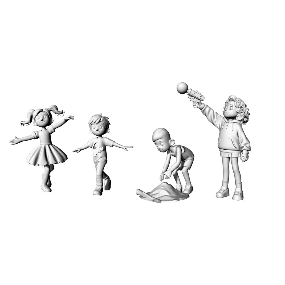 Detail view of Yao's Studio LYTR077  Cute Playground Kids 3D Print Model Set | DIY Figurines for Desk Decor & Gifts 1set Model
