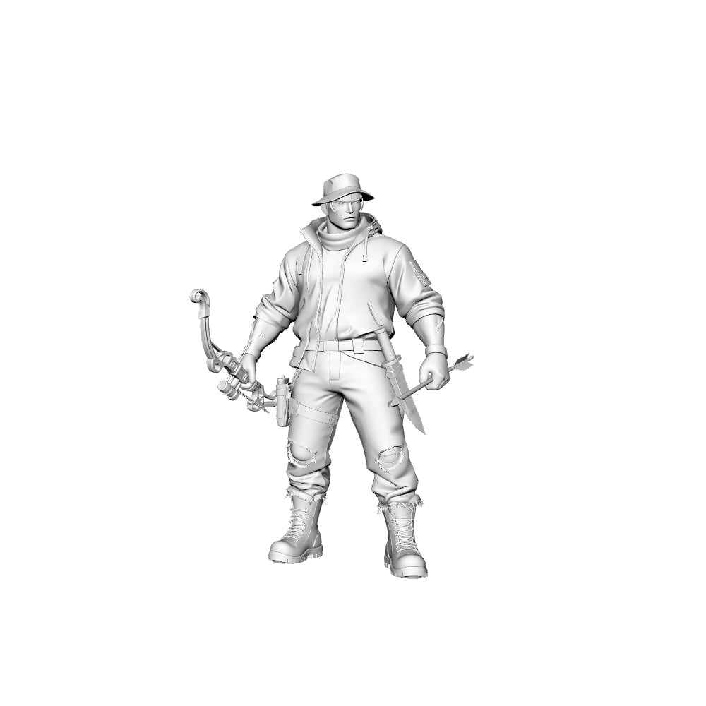 Detail view of MRY-SFW LYGR325 3D Printed Post-Apocalyptic Outdoor Adventure Survivors Set Wargame Miniatures Model