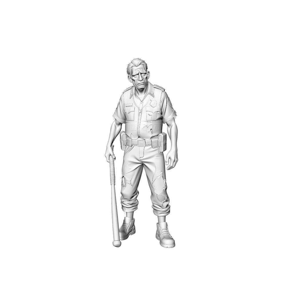 Detail view of MRY-SFW LYGR324 3D Printed Post-Apocalyptic Police Station Survivors Set POLICE Style Wargame Miniatures Model
