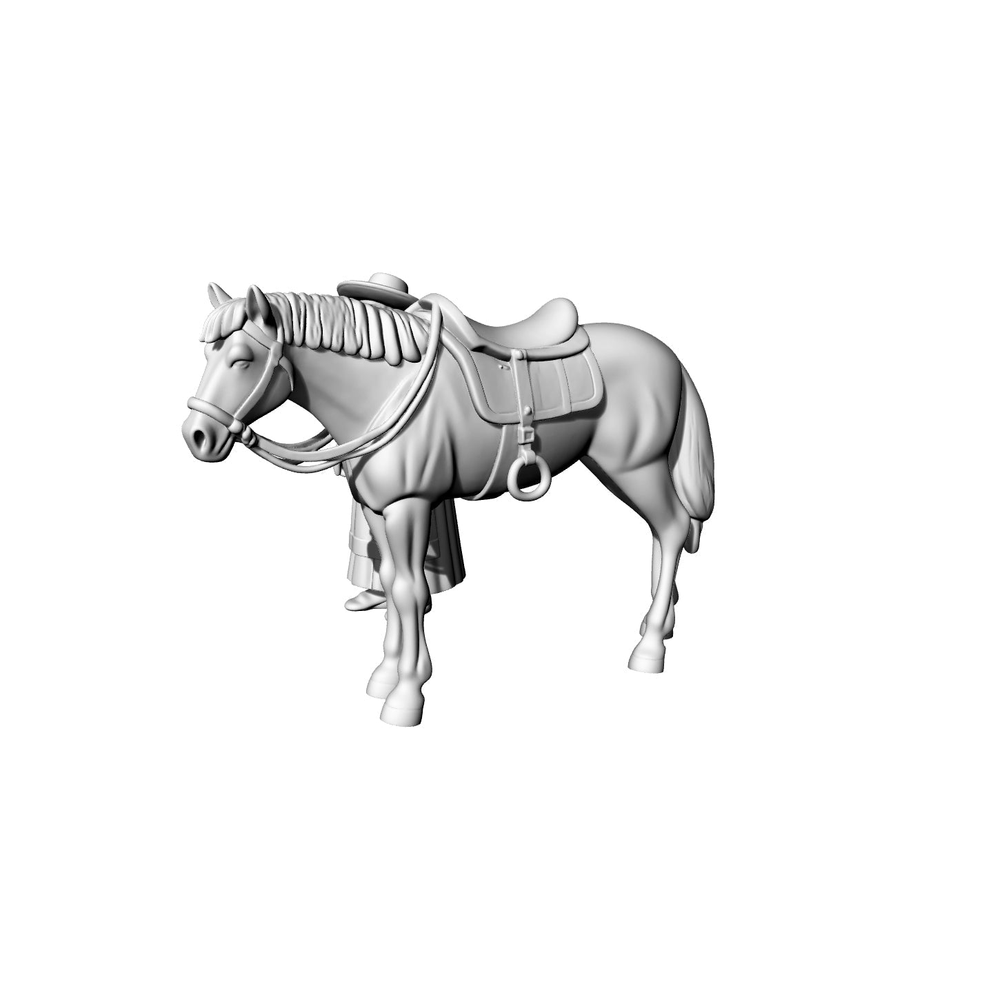 Detail view of Yao's Studio LYTR074 High Detail Victorian Style Farmer & Horse Set, Unpainted Resin 3D Print Models for Diorama 1set Model