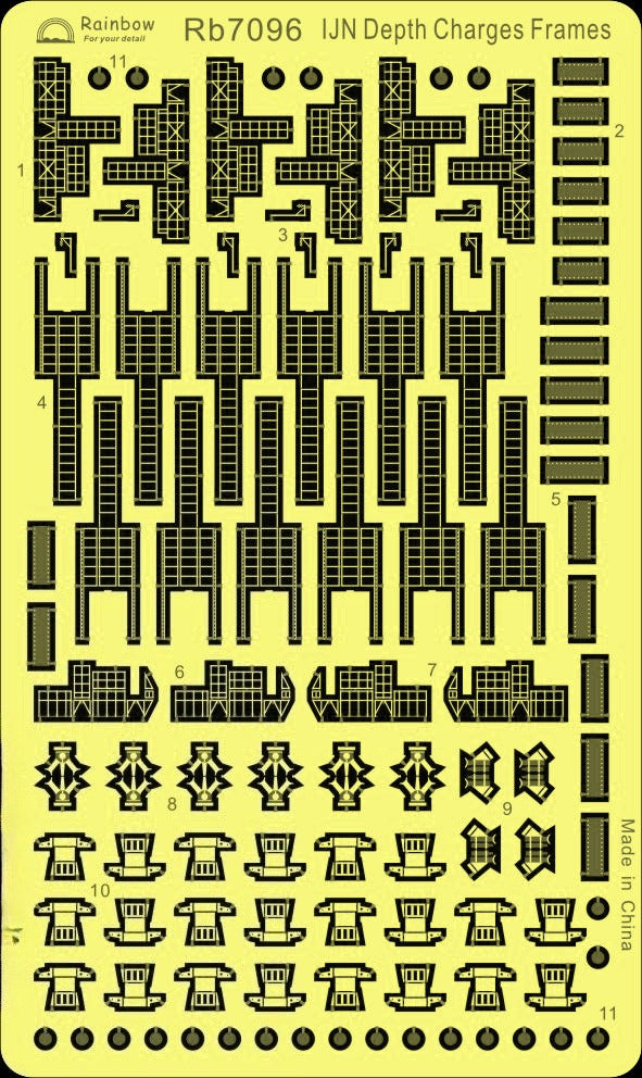 Rainbow PE for 1/700 IJN Depth Charges Frames Rb7096