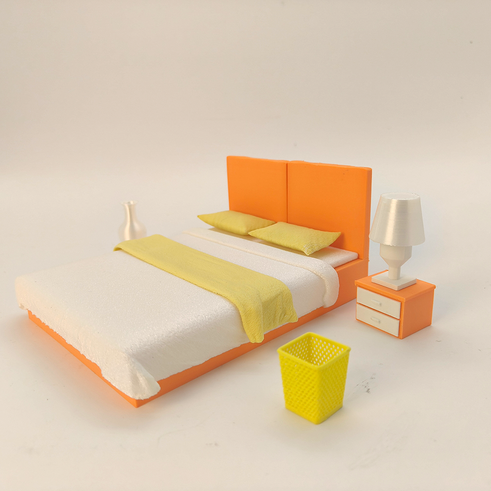 LYTP121001 1/12 Spring Kissed Moments Spring bedroom 3D Printing DIY Miniature Scenes Dollhouse Creative Decorations Desktop Scenarios Mini Models 12-Inch BJD OB Doll