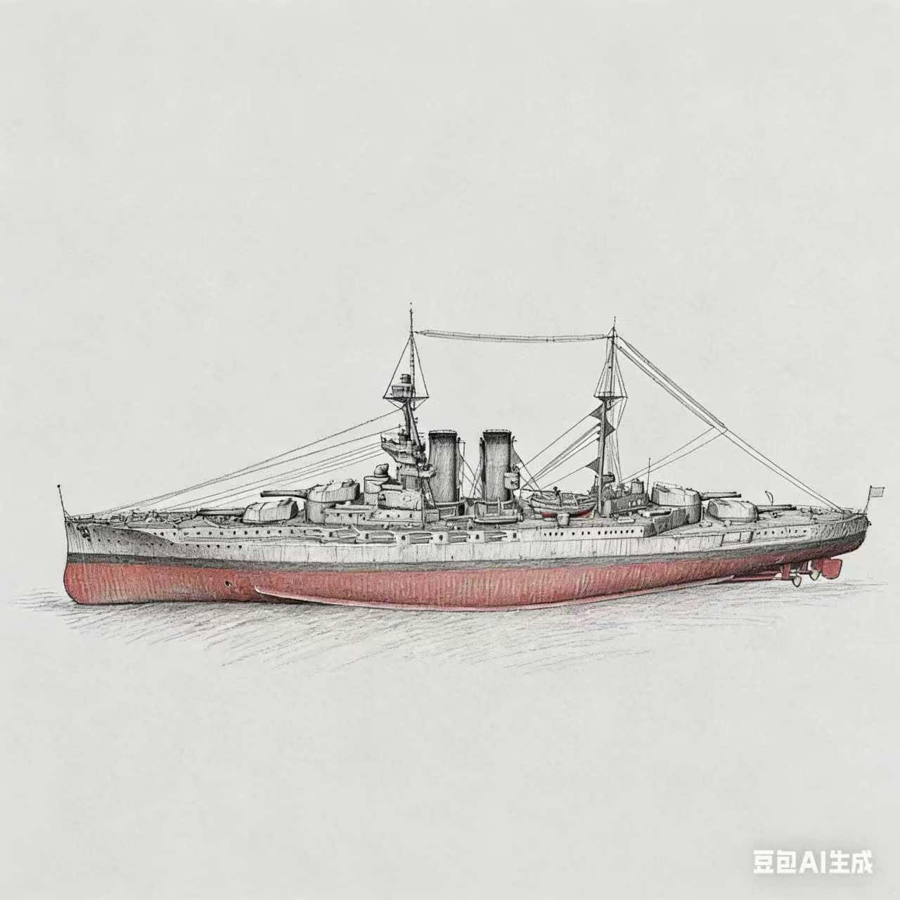 SSC139 Military Model HMS Queen Elizabeth cCass Barham (04) Water Line