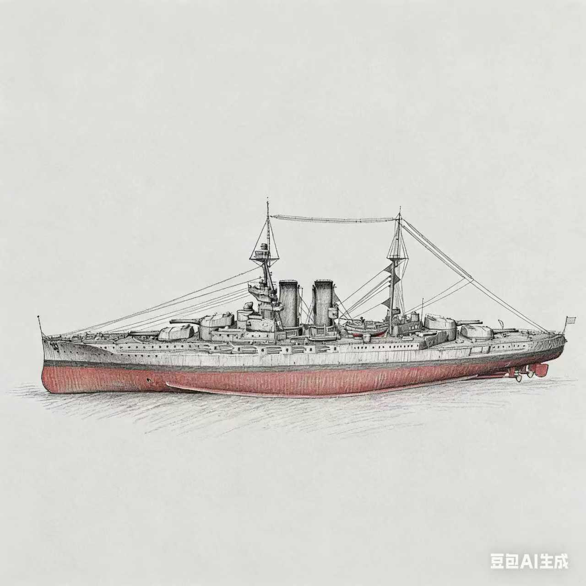 SSC139 Military Model HMS Queen Elizabeth cCass Barham (04) Water Line