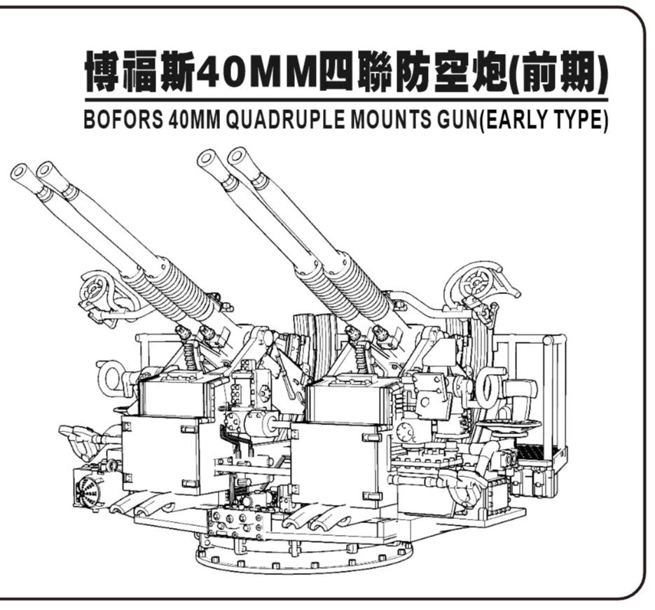 SSMODEL XZ350013 1/350 scale quadruple Bofors early