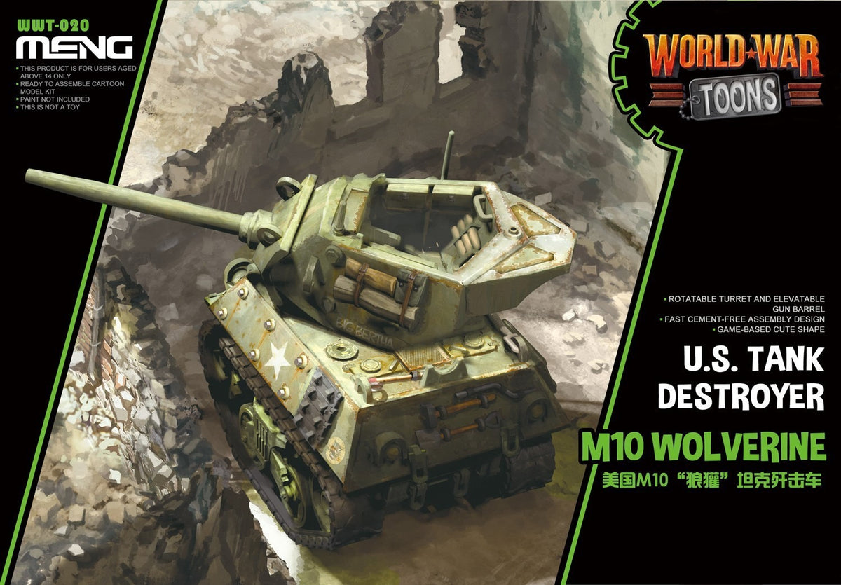 Meng WWT-020 US Tank Destroyer M10 Wolverine Model Building Kit — scale model kit