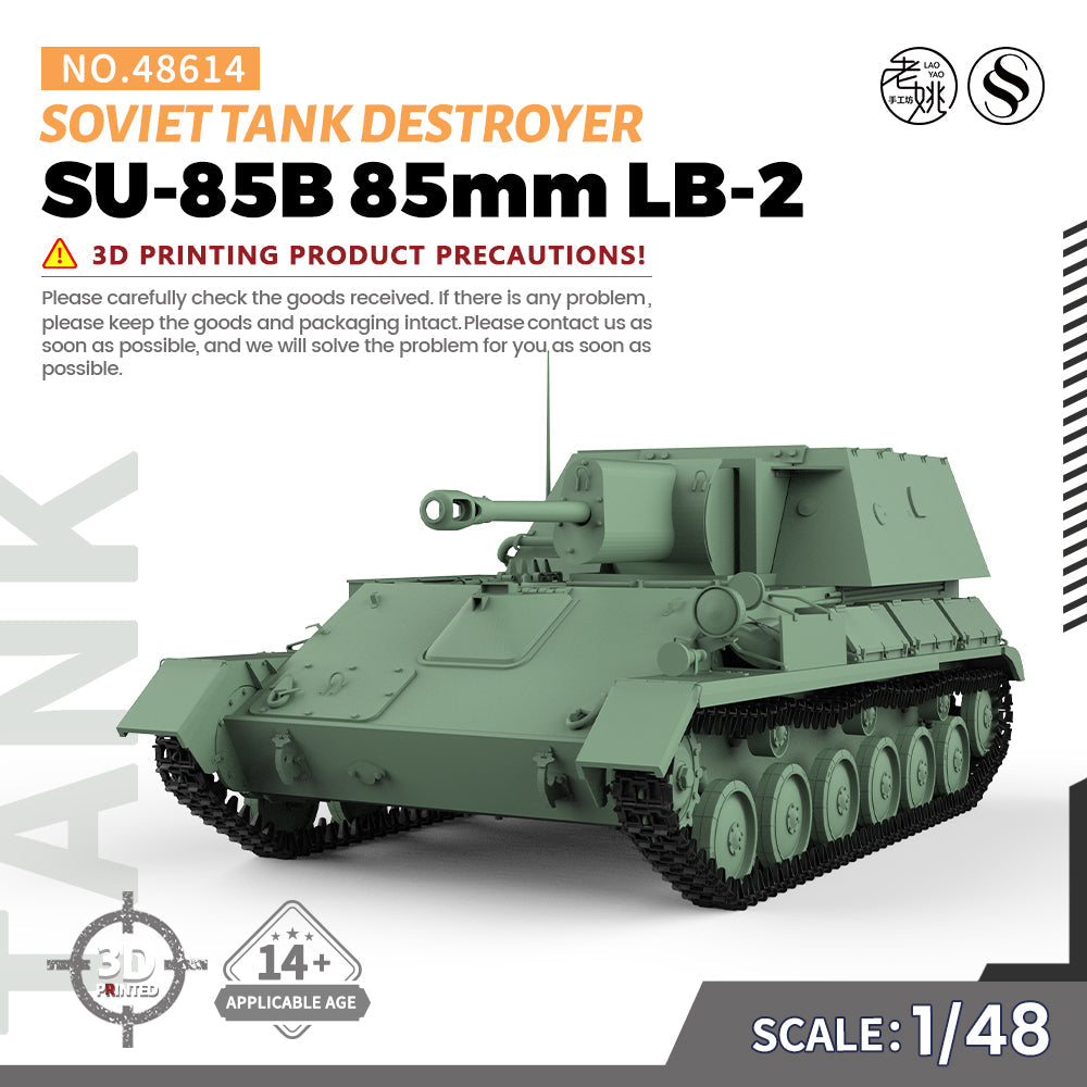SSMODEL 614 Scale Railway Military Model Kit Soviet SU-85B 85mm LB-2 Tank Destroyer Main image