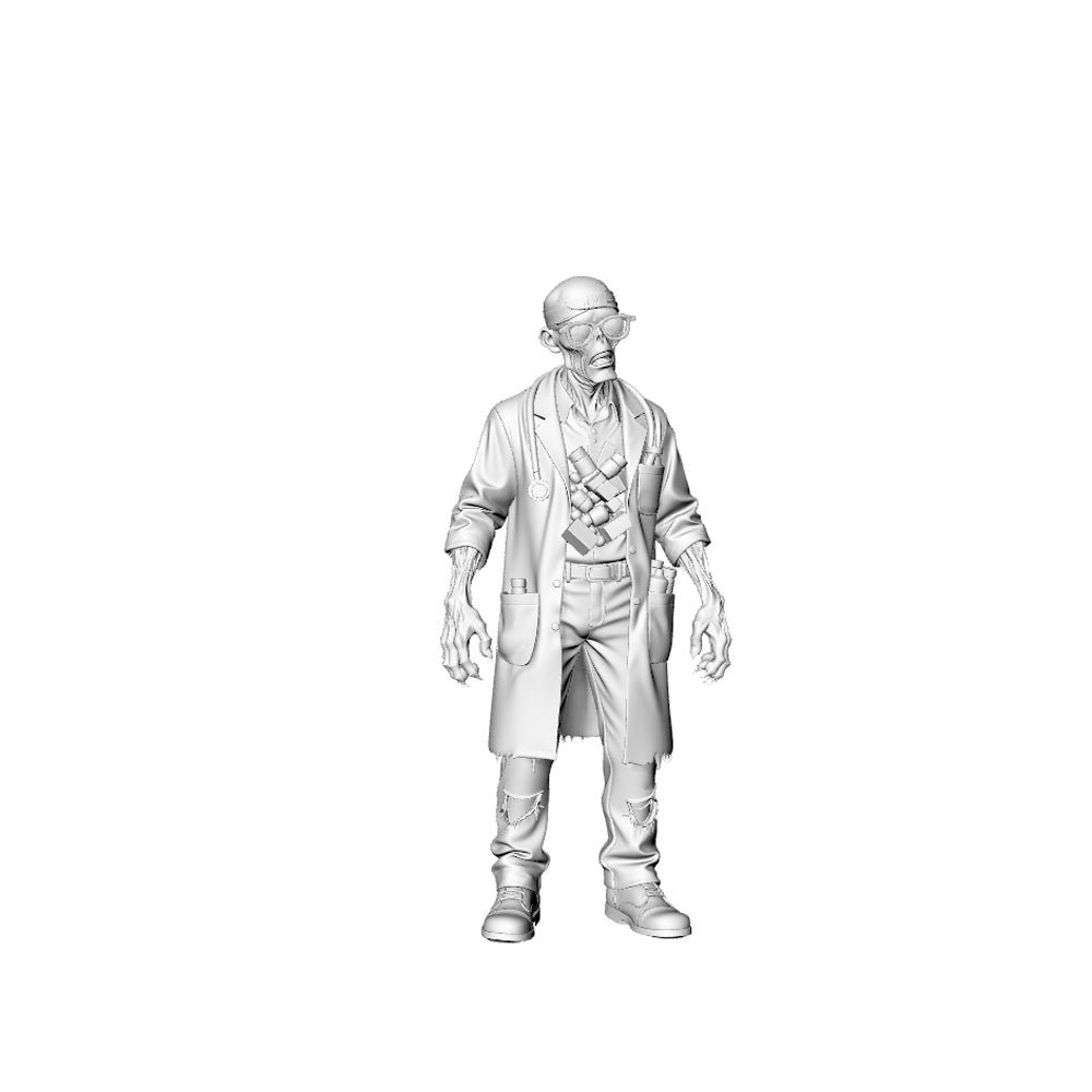 Detail view of MRY-SFW LYGR310 3D Printed Hospital Medical Staff Zombie Set - Surgeon Nurse Paramedic Pharmacist Attendant Unpainted Model Model