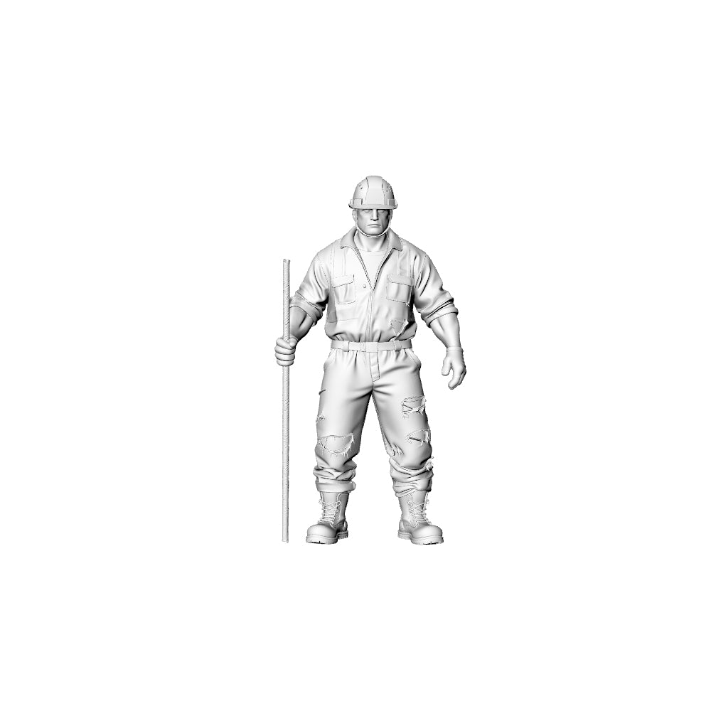 Detail view of MRY-SFW LYGR326 3D Printed Post-Apocalyptic Construction Site Survivors Set Wargame Miniatures Model