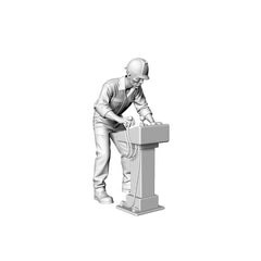 Detail view of MRY-SFW LYGR315 3D Printed Construction Site Workers Zombies Set ¡§C Builder, Steel Fixer, Cement Worker, Electrician, Tower Crane Driver Model Kit Model