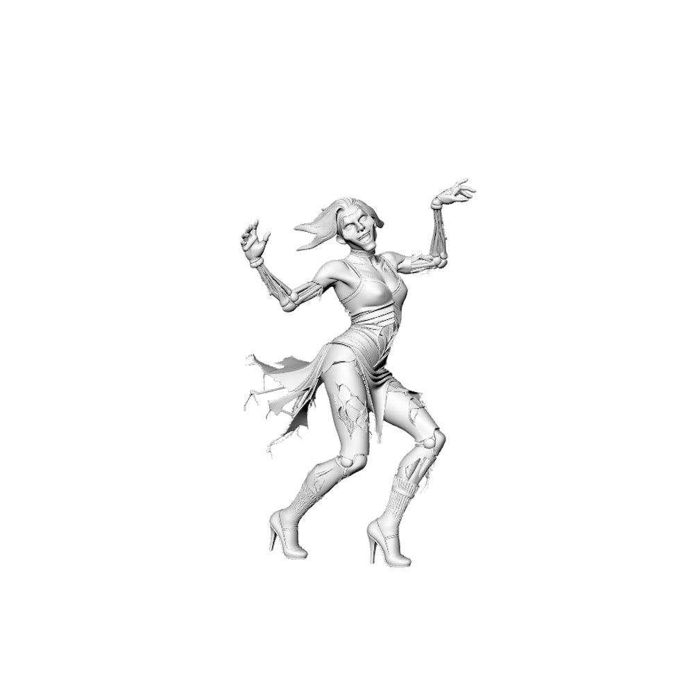 Detail view of MRY-SFW LYGR314 3D Printed Nightclub Staff Zombies Set - DJ, Bartender, Dancer, Security, Waiter Miniature Model Model