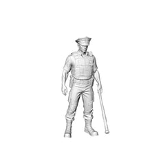 Detail view of MRY-SFW LYGR324 3D Printed Post-Apocalyptic Police Station Survivors Set POLICE Style Wargame Miniatures Model