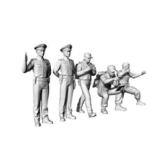 Detail view of Yao's Studio LYTR076   Police Officer 5-Pack 3D Print Model, Unpainted Law Enforcement Figures, DIY Painting Kit 1set Model
