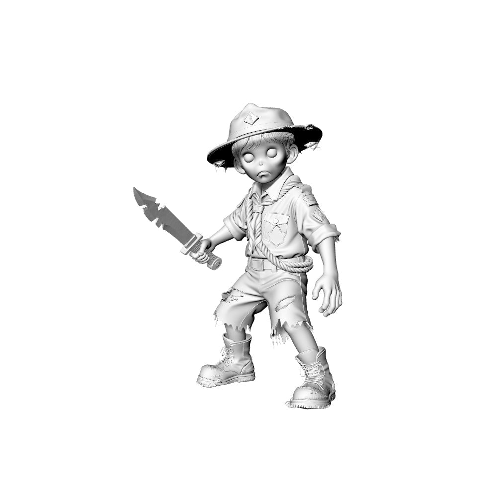 Detail view of MRY-SFW LYGR301 3D Printed Chibi Zombie Miniatures, Post-Apocalyptic Kid-Style Figures for Tabletop Games & Collectibles Model