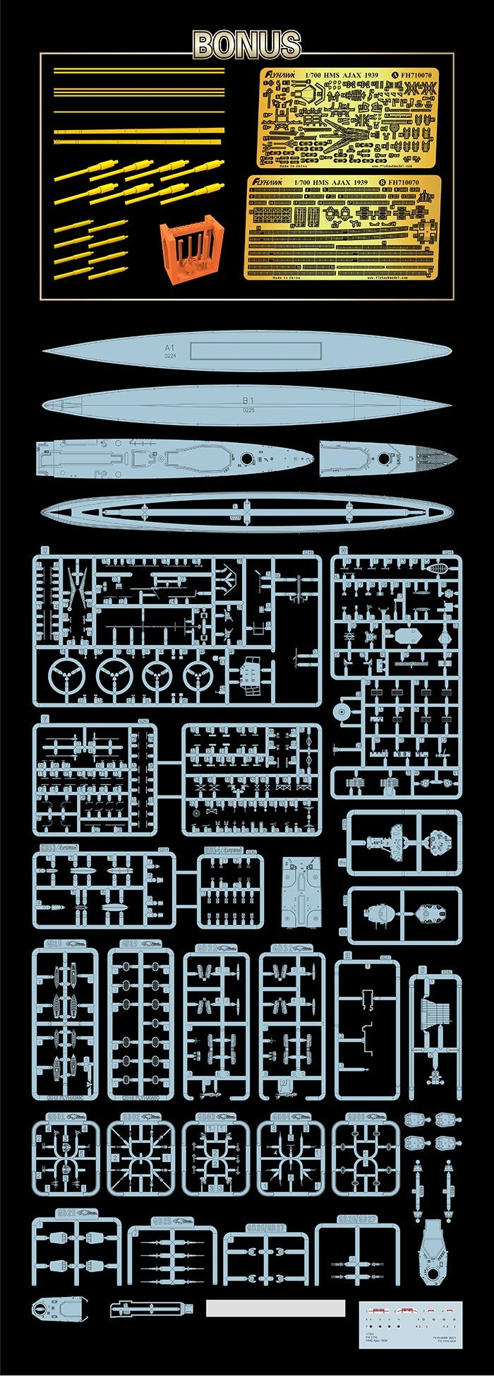 Flyhawk FH1110S 1/700 HMS Ajax 1939 Limited Edition Model Kit
