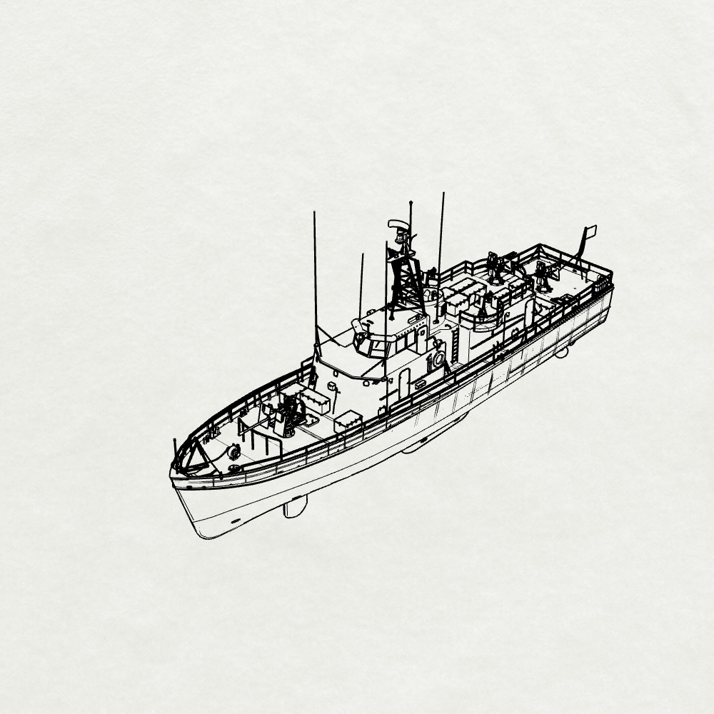 SSMODEL SSC771  Military Model USN PGM-59 Class Kim Qui (HQ 605) Water Line Main image