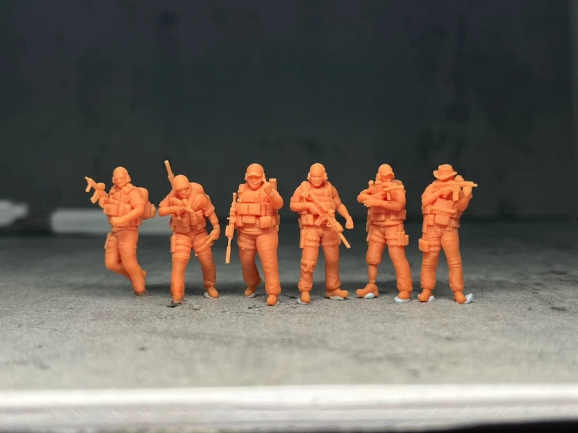 Modern PMC Soldier Figures 6pcs LSSNO7 1/35/48/64/72/87/100/144