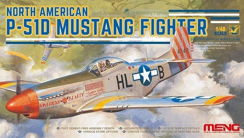 Meng Model 1/48 LS-006 P-51D Mustang Fighter Aircraft — scale model kit