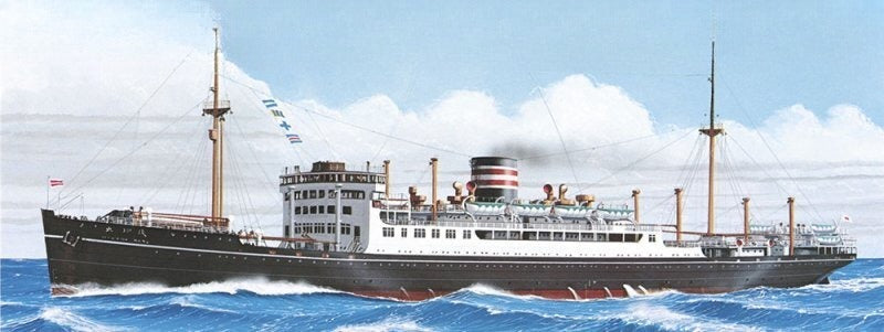 Hasegawa 1/700 Scale Model Kit WWII Japanese Pacific Ocean Liner Hikawa-maru 49503