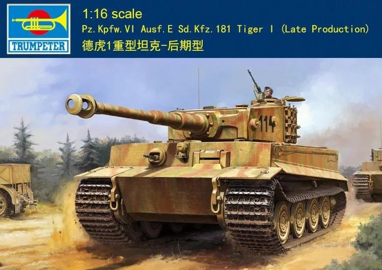 TRUMPETER 00945 1/16 Pz.Kpfw.VI Ausf.E Sd.Kfz.181 Tiger I Late Production Model — scale model kit