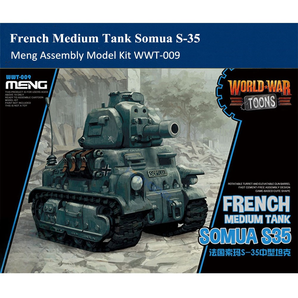 Meng WWT-009 French Medium Tank Somua S-35 Q Edition Plastic Assembly Model Kit — scale model kit