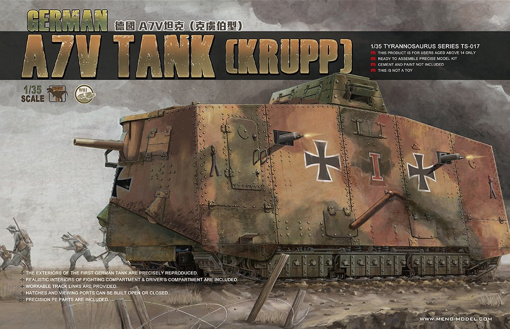 Meng Model TS-017 1/35 German A7V Tank (Krupp)