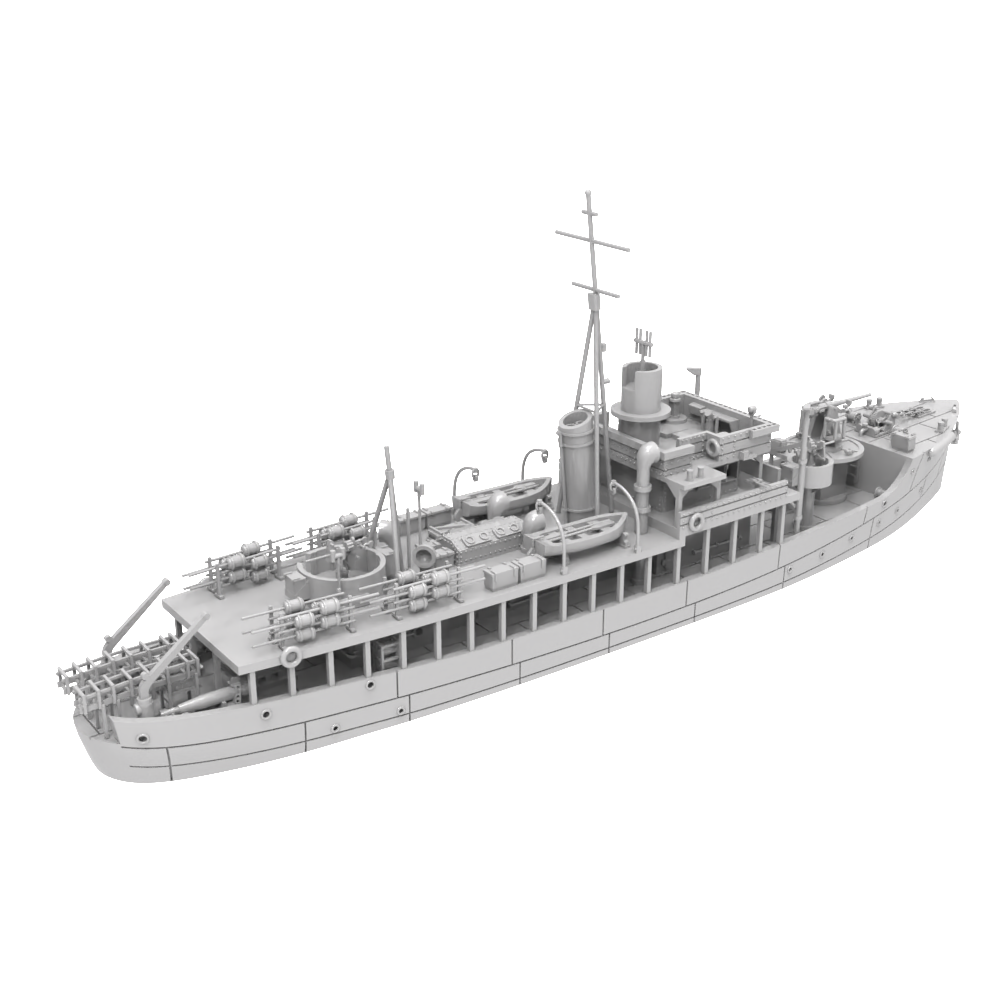 RHWS015 HMS Isles Cllass Submarine Chaser Liscomb Water line