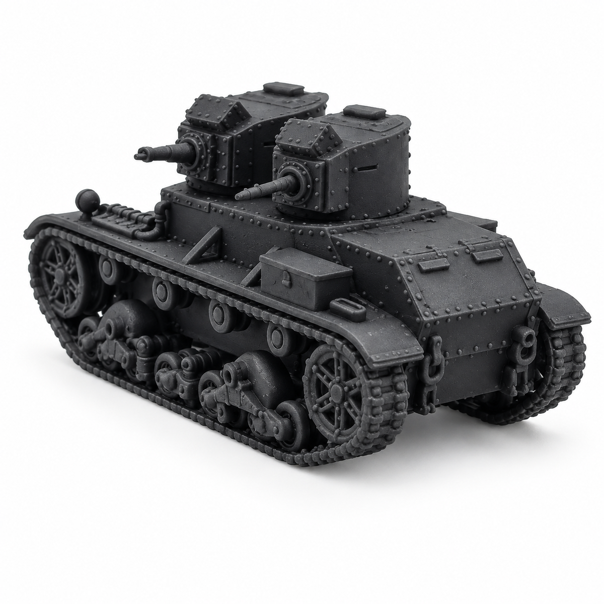 SSMODEL 1/72 1/144 WW2 Polish 7TP dw Twin Turret Light Tank Resin Model TSS1278 — detail view 4