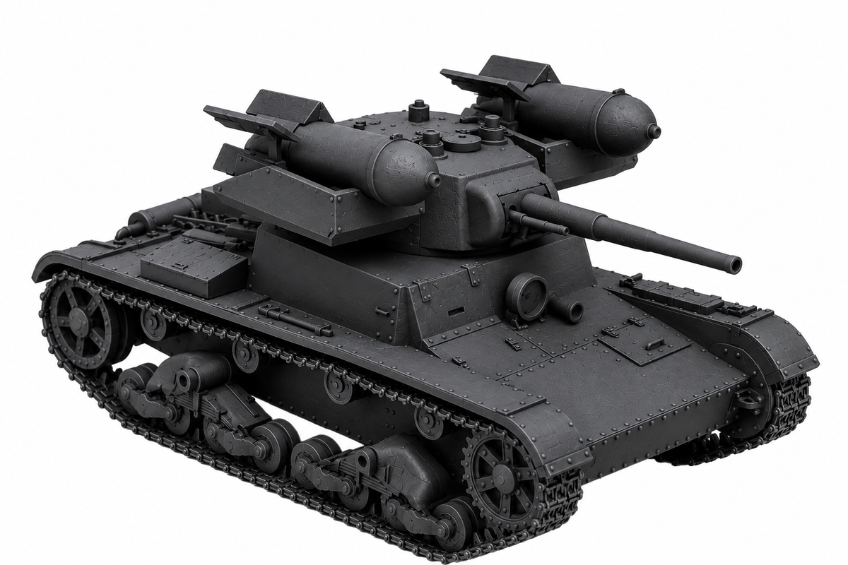 SSMODEL 1/72 1/144 Multi Scale RT-26 Soviet rocket tank Resin Model Kit TSS0062 — detail view 7