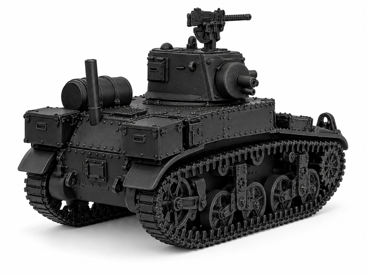SSMODEL 1/72 1/144  M3A1 Stuart Satan flamethrower US Tank MODEL kit TSS1131 — detail view 5