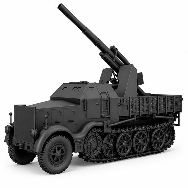 SSMODEL 1/72 1/144 Multi Scale 8.8cm Flak 18 Sfl Sd.Kfz.9 18t Resin KIT TSS1442