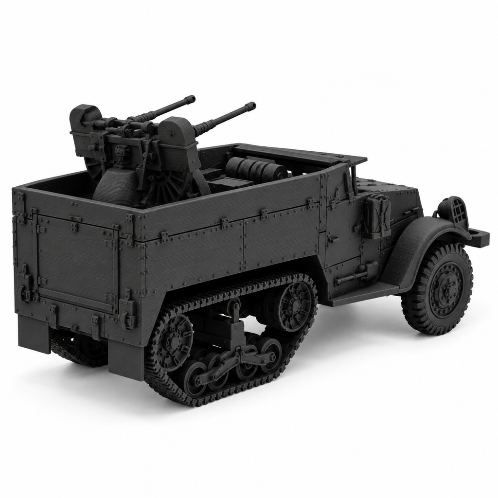 SSMODEL 1/72 1/144 Multi Scale WWII US M13 Half-track Twin HMG AA Model TSS0873
