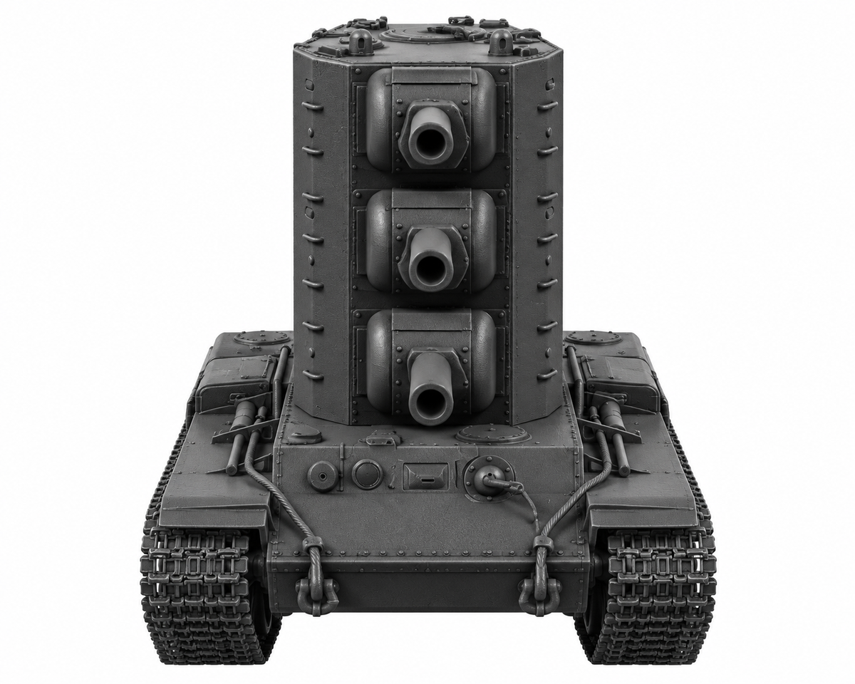 SSMODEL 1/72 1/144 Multi Scale KV-2-2-2 Funny Fictional Tank MODEL kit TSS0107 — detail view 3