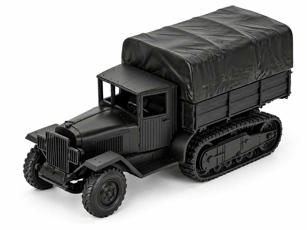 SSMODEL 1/72 1/144 Multi-Scale ZIS-42 Soviet WWII Half-Track Truck Model TSS1585 — detail view 5