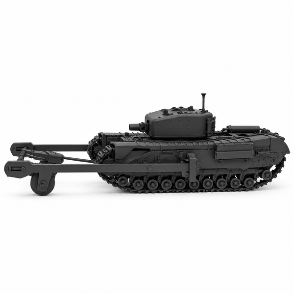 SSMODEL 1/72 1/144 Churchill MkIV AVRE Towed Mine Roller Resin MODEL KIT TSS0797