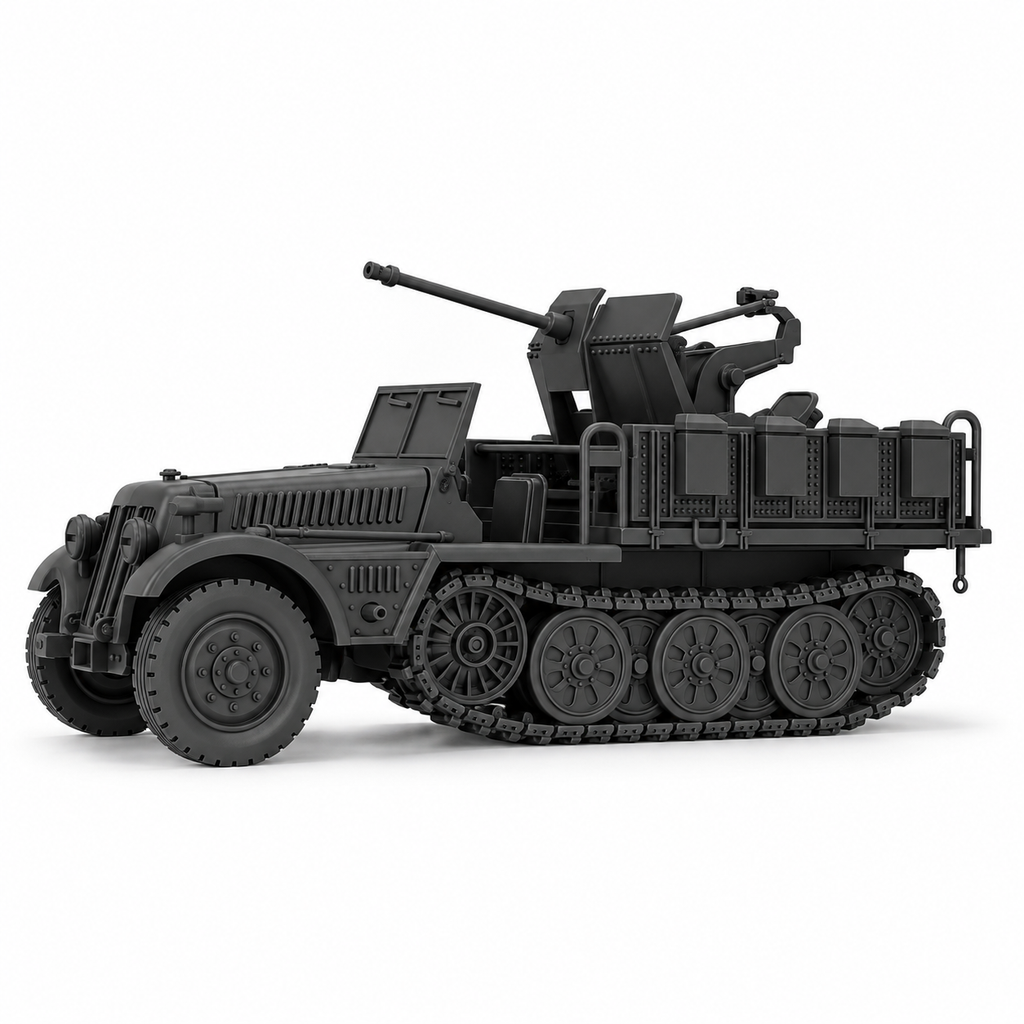 SSMODEL 1/72 1/144 Half-track Sd.Kfz.10/4 with 2cm Flak 30 Resin MODEL TSS1522