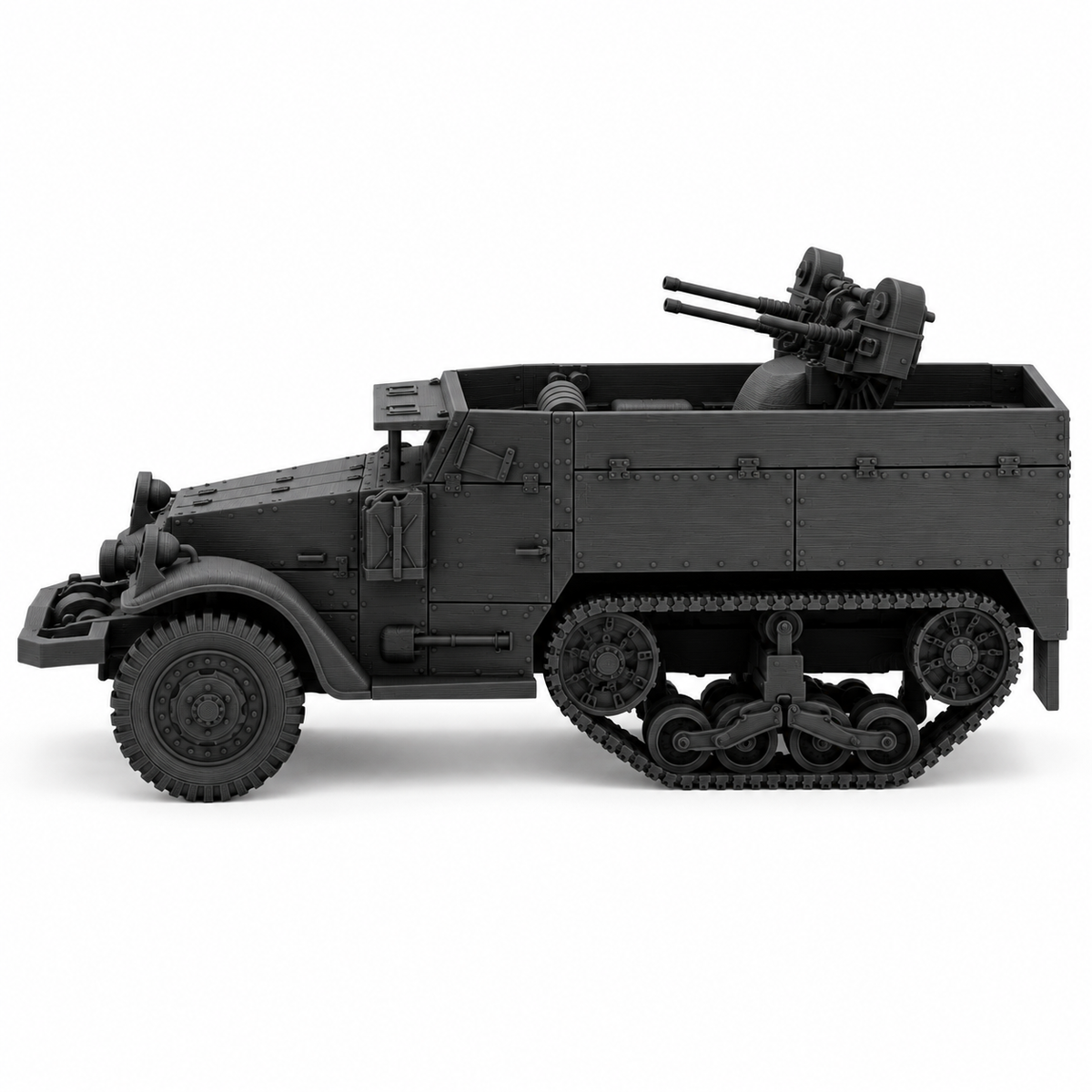 SSMODEL 1/72 1/144 Multi Scale WWII US M13 Half-track Twin HMG AA Model TSS0873 — detail view 3
