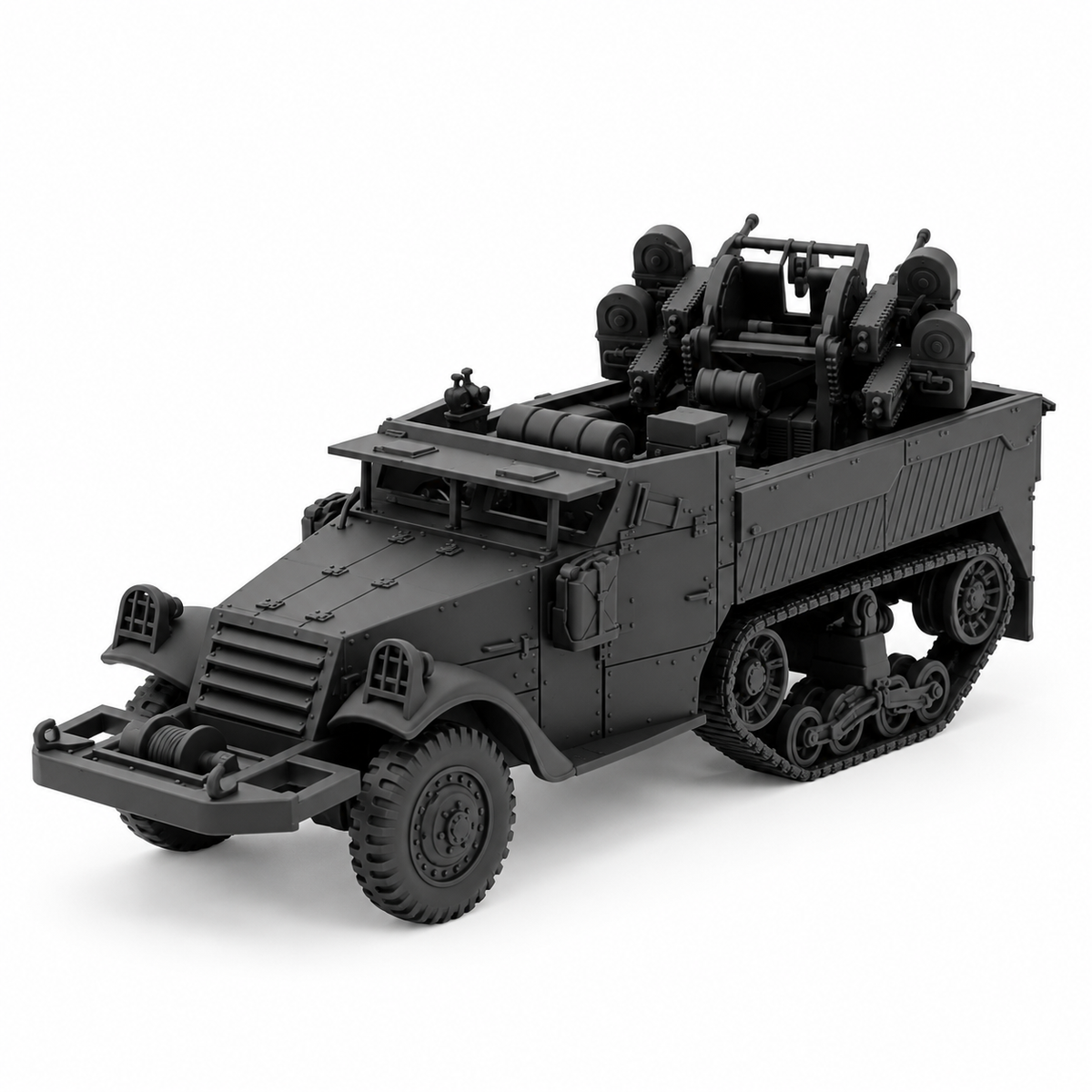 SSMODEL1/72 1/144 Multi Scale WWII US M3 Half-track Quad 50 AA Model Kit TSS0883 — scale model kit