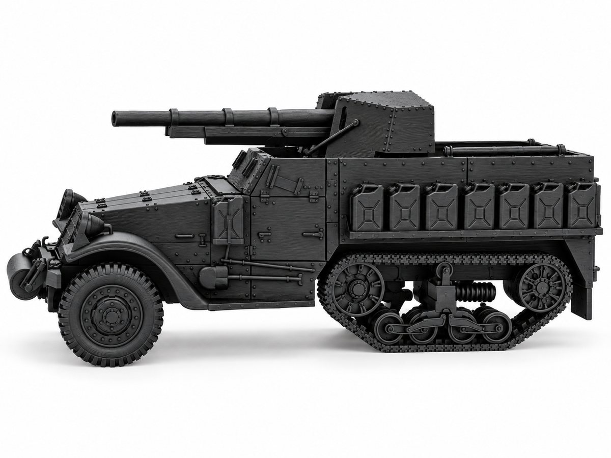 SSMODEL 1/72 1/144 Multi Scale WWII US M3 Half-track 75mm GMC Model Kit TSS0880 — scale model kit