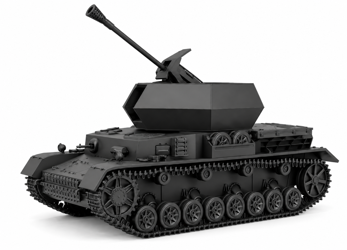 SSMODEL 1/72 1/144 Flakpanzer IV Ostwind 3.7cm Flak 43 Tank Resin MODEL TSS1486 — detail view 9