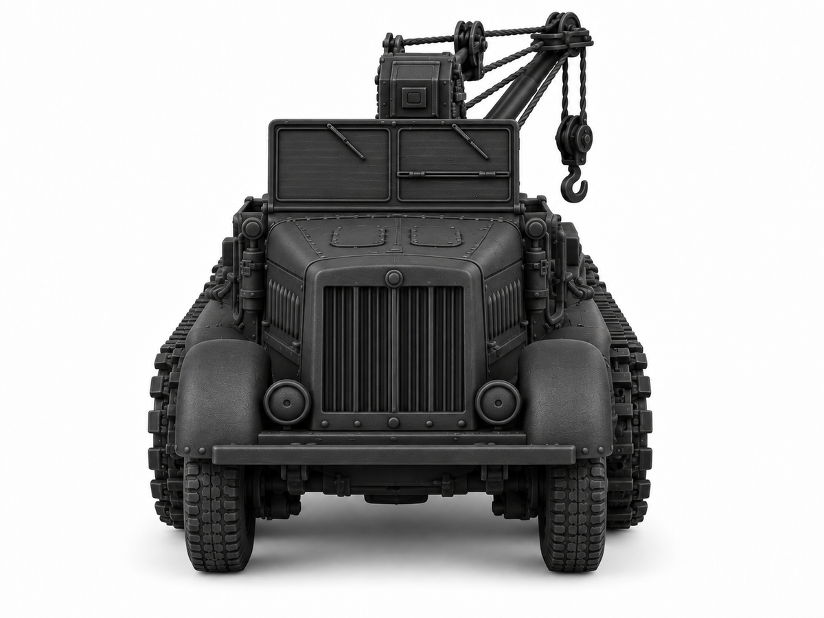 SSMODEL 1/72 1/144 Multi Scale Sd.Kfz.9/1 Crane vehicle Crewmen MODEL TSS1103 — detail view 3