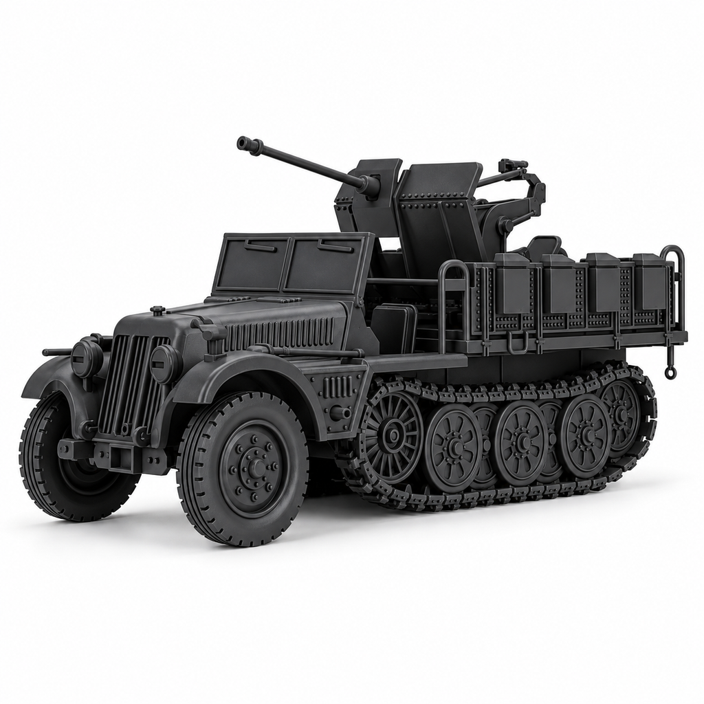 SSMODEL 1/72 1/144 Half-track Sd.Kfz.10/4 with 2cm Flak 30 Resin MODEL TSS1522