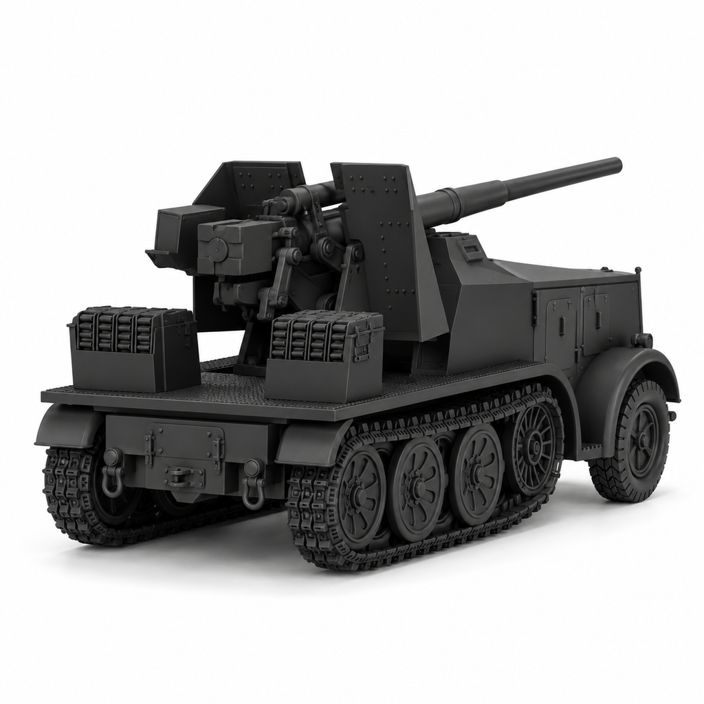 SSMODEL 1/72 1/144 Half-track Sd.Kfz.8 8.8cm Flak 18 Sf. Resin MODEL KIT TSS1531
