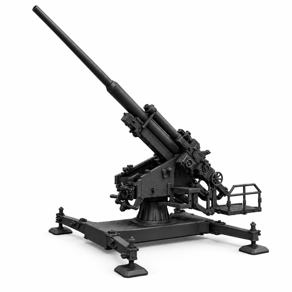 SSMODEL 1/72 1/144 Anti-Aircraft 12.8cm FlaK 40 on cross Resin MODEL KIT TSS1445