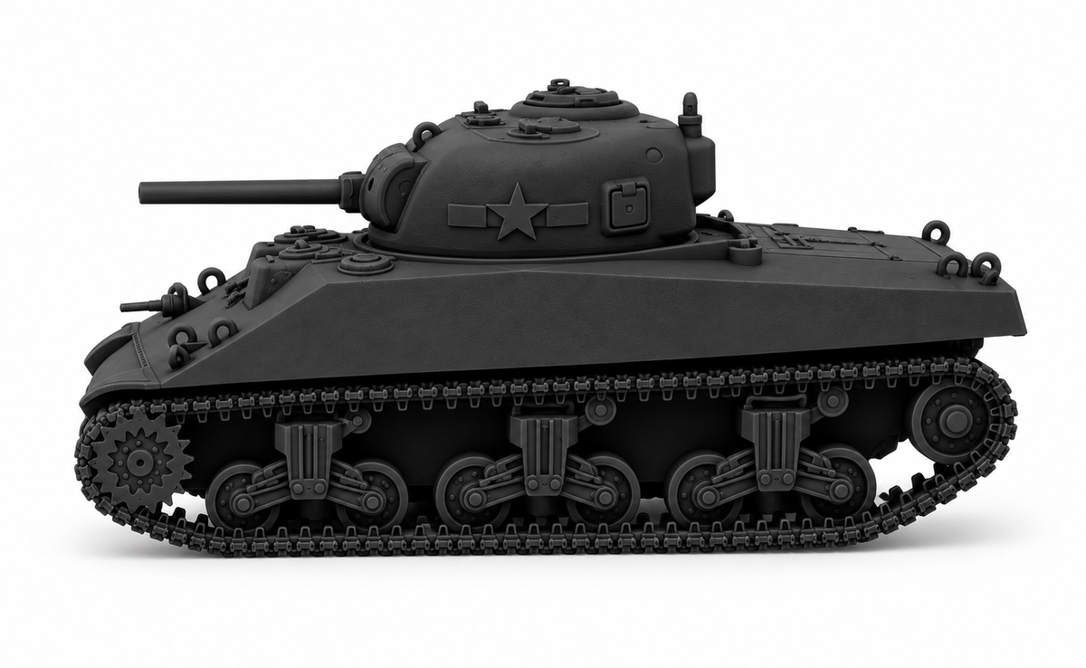 SSMODEL 1/72 1/144 Multi Scale M4A2 Sherman75mm Medium US WW2 Tank MODEL TSS1172 — detail view 2