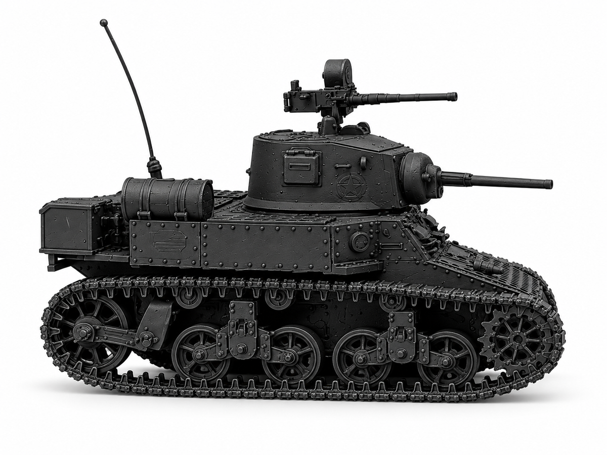 SSMODEL 1/72 1/144 M3A1 Stuart with hull-mounted flamethrower Tank MODEL TSS1132 — detail view 5