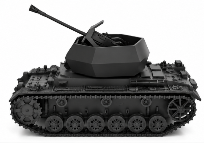 SSMODEL 1/72 1/144 Flakpanzer III 3.7cm Flak 43 Resin MODEL KIT TSS1484 — detail view 2