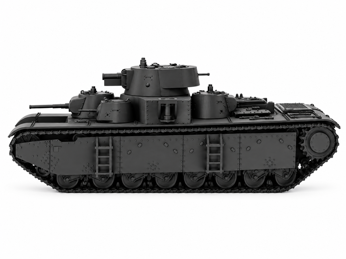 SSMODEL 1/72 1/144 Multi Scale T35 Heavy model 1938 USSR Tank MODEL kit TSS1373 — scale model kit
