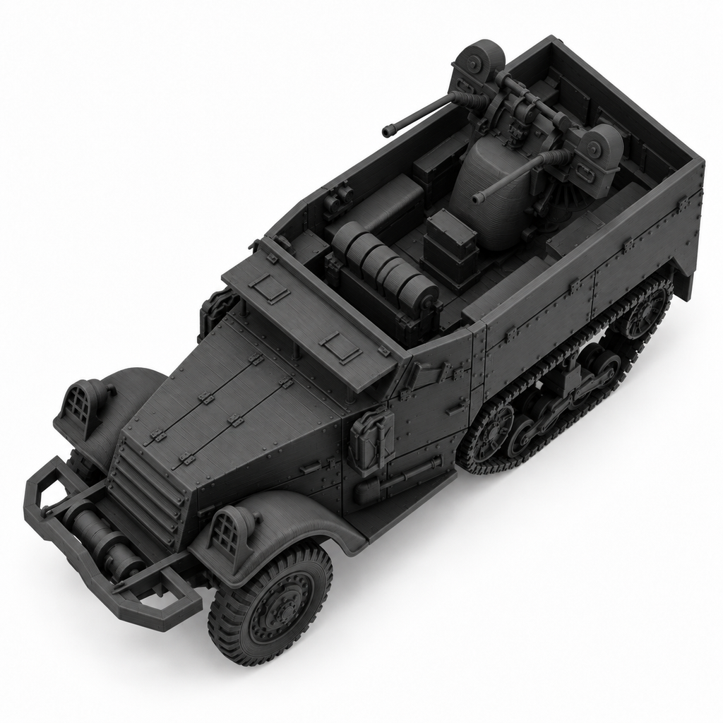 SSMODEL 1/72 1/144 Multi Scale WWII US M13 Half-track Twin HMG AA Model TSS0873
